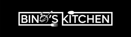 Logo of bino's kitchen featuring culinary utensils.
